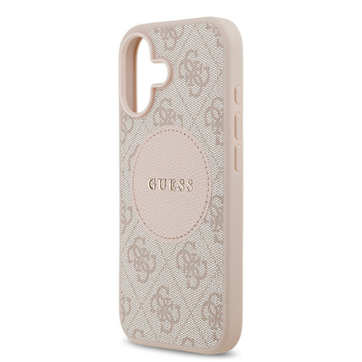 Apple iPhone 17 Kılıf Guess Orjinal Lisanslı M-safe Şarj Özellikli Yazı Logolu Circle Classic Kapak Siyah