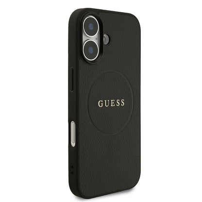 iPhone 17 Kılıf Guess Orjinal Lisanslı M-safe Şarj Özellikli Yazı Logolu PU Deri Kılıf