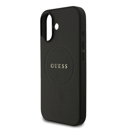iPhone 17 Kılıf Guess Orjinal Lisanslı M-safe Şarj Özellikli Yazı Logolu PU Deri Kılıf