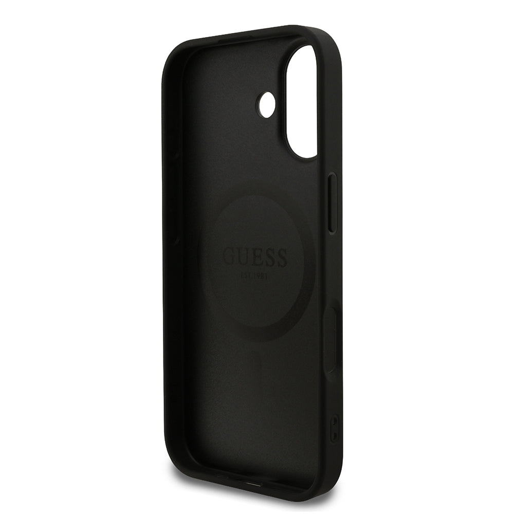 iPhone 17 Kılıf Guess Orjinal Lisanslı M-safe Şarj Özellikli Yazı Logolu PU Deri Kılıf