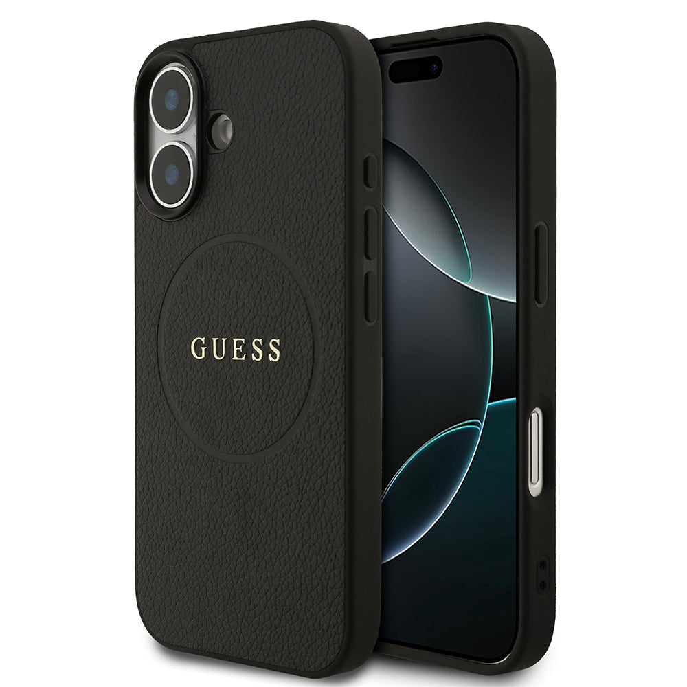 iPhone 17 Kılıf Guess Orjinal Lisanslı M-safe Şarj Özellikli Yazı Logolu PU Deri Kılıf