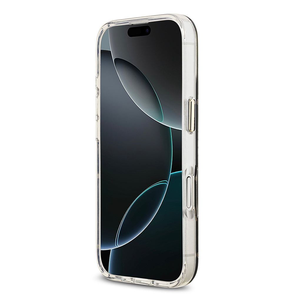 Apple iPhone 17 Kılıf Guess Orjinal Lisanslı Metal Kamera Çerçeveli Simli Aynalı Kapak Gold