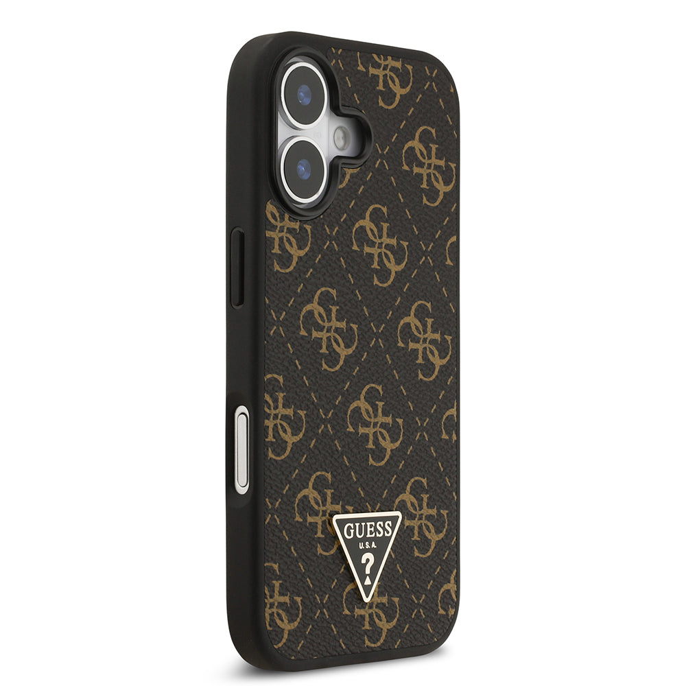 iPhone 17 Kılıf Guess Orjinal Lisanslı PU Deri 4G Desenli Üçgen Logolu Kılıf