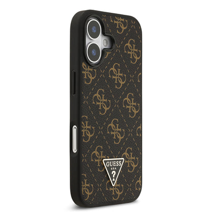 iPhone 17 Kılıf Guess Orjinal Lisanslı PU Deri 4G Desenli Üçgen Logolu Kılıf