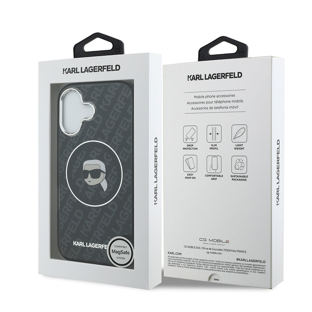 iPhone 17 Kılıf Karl Lagerfeld Orjinal Lisanslı IML Baskılı KL Heads Kılıf