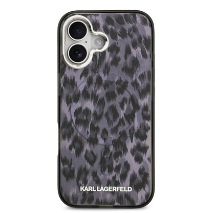 iPhone 17 Kılıf Karl Lagerfeld Orjinal Lisanslı M-safe Şarj Özellikli IML Leopar Baskılı Kılıf