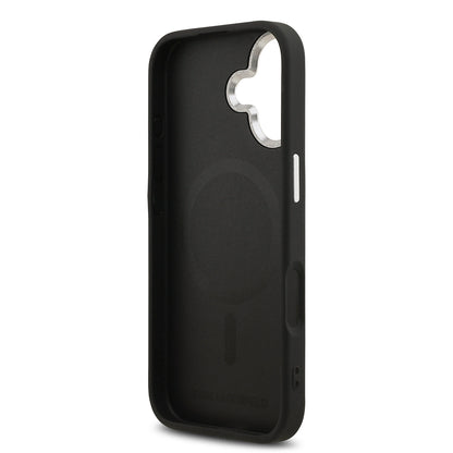 iPhone 17 Kılıf Karl Lagerfeld Orjinal Lisanslı M-safe Şarj Özellikli Metal Kamera ve Buton Tasarımlı Choupette PU Deri Kılıf