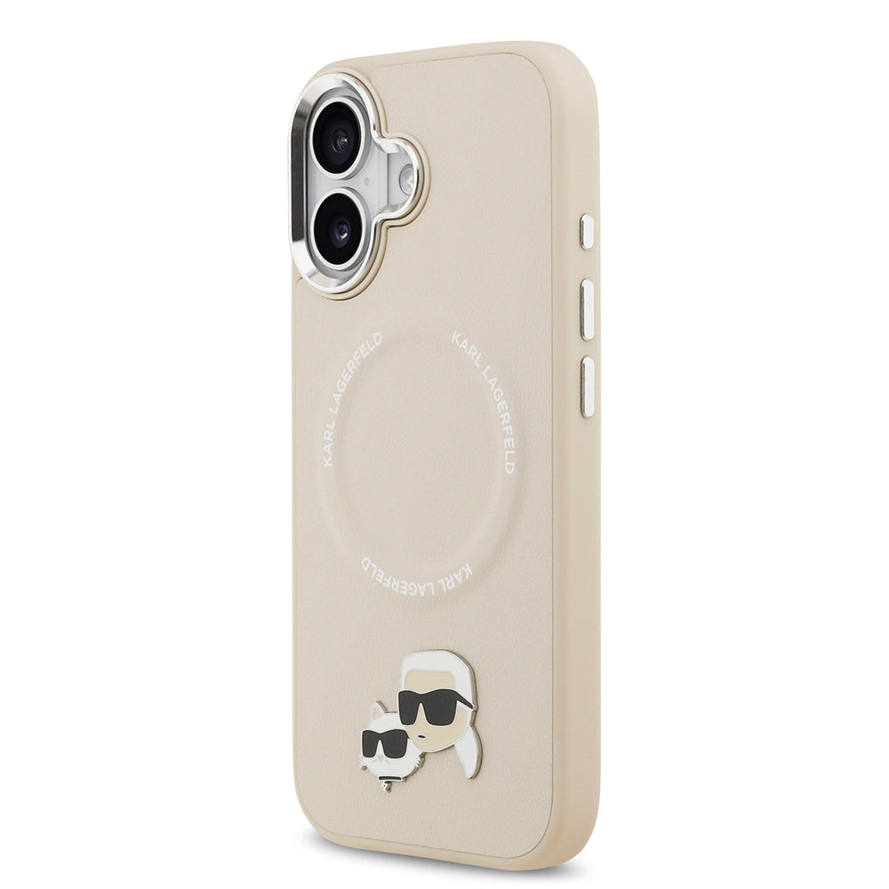 iPhone 17 Kılıf Karl Lagerfeld Orjinal Lisanslı M-safe Şarj Özellikli Metal Kamera ve Buton Tasarımlı K&C PU Deri Kılıf