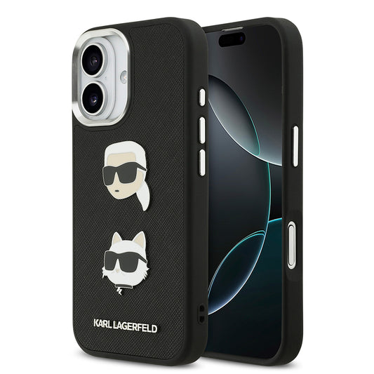 iPhone 17 Kılıf Karl Lagerfeld Orjinal Lisanslı Metal Logolu K&C Heads Pin Kılıf