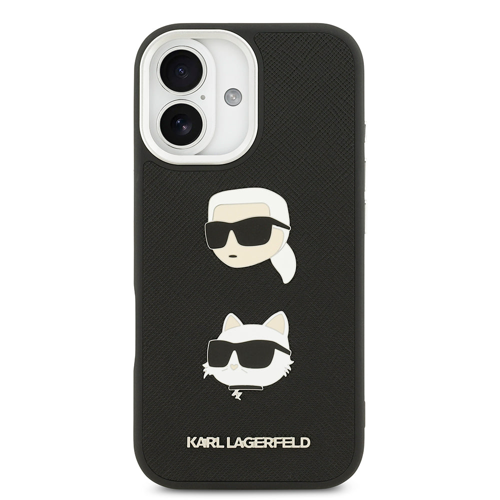 iPhone 17 Kılıf Karl Lagerfeld Orjinal Lisanslı Metal Logolu K&C Heads Pin Kılıf