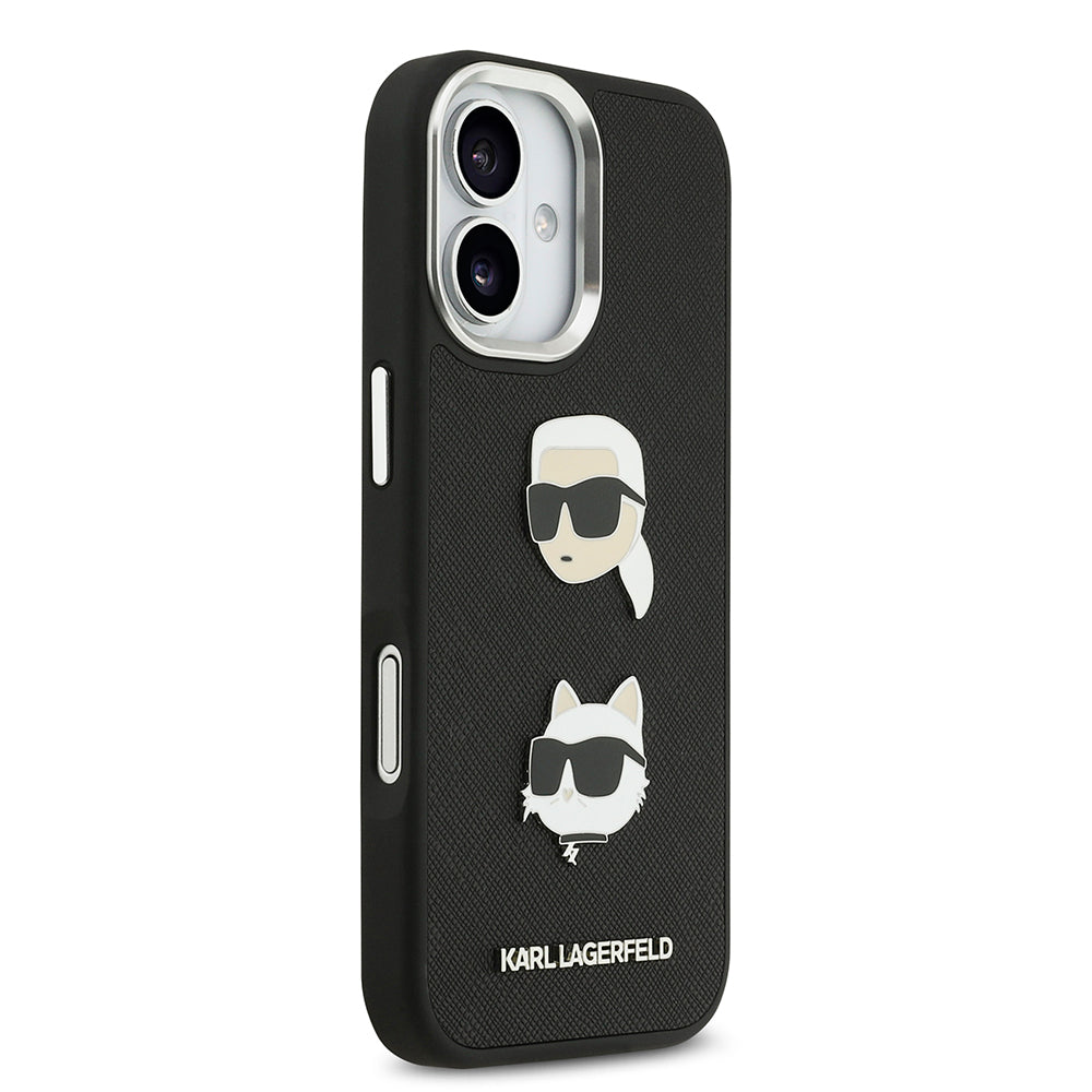 iPhone 17 Kılıf Karl Lagerfeld Orjinal Lisanslı Metal Logolu K&C Heads Pin Kılıf