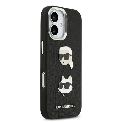 iPhone 17 Kılıf Karl Lagerfeld Orjinal Lisanslı Metal Logolu K&C Heads Pin Kılıf