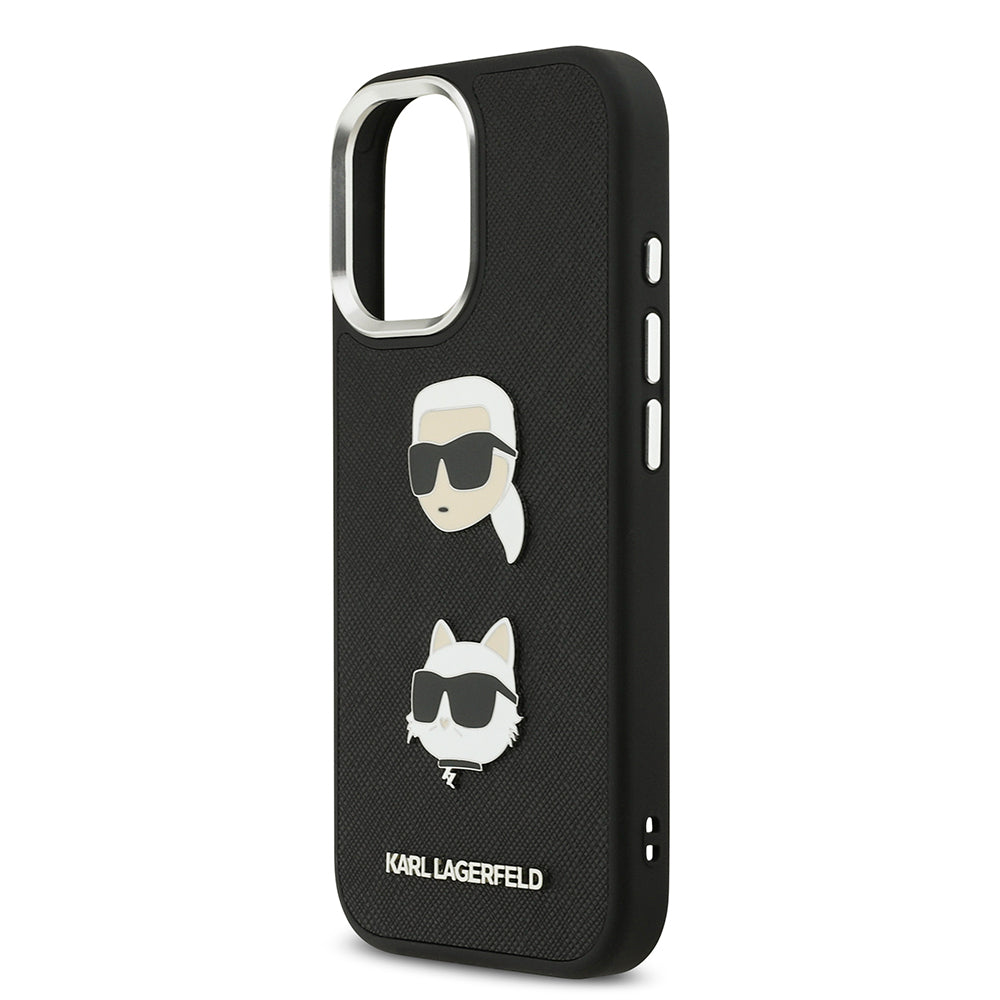 iPhone 17 Kılıf Karl Lagerfeld Orjinal Lisanslı Metal Logolu K&C Heads Pin Kılıf