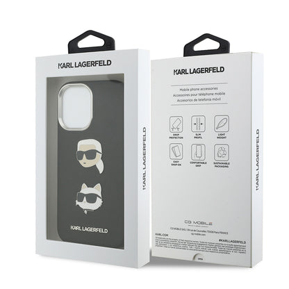 iPhone 17 Kılıf Karl Lagerfeld Orjinal Lisanslı Metal Logolu K&C Heads Pin Kılıf