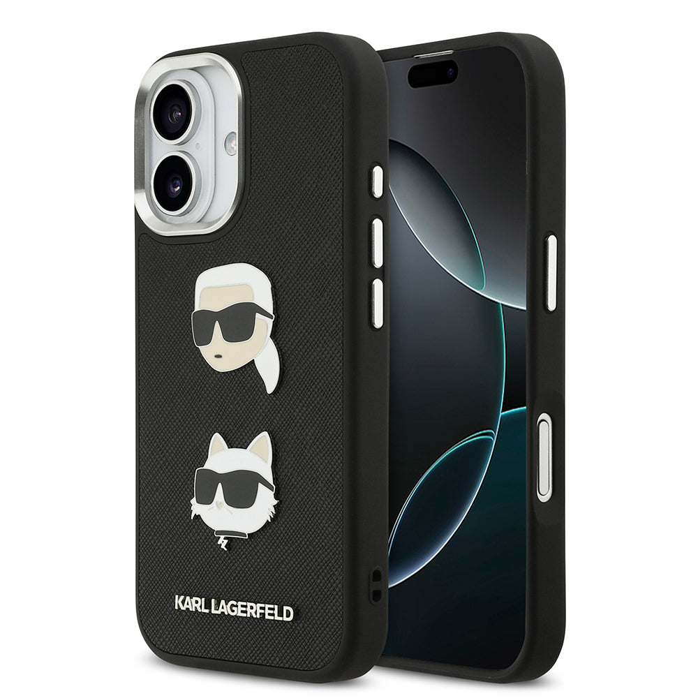 iPhone 17 Kılıf Karl Lagerfeld Orjinal Lisanslı Metal Logolu K&C Heads Pin Kılıf