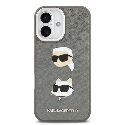 iPhone 17 Kılıf Karl Lagerfeld Orjinal Lisanslı Metal Logolu K&C Heads Pin Kılıf