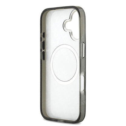 iPhone 17 Kılıf Karl Lagerfeld Orjinal Lisanslı Parlayan Simli Karl & Choupette Heads Kılıf