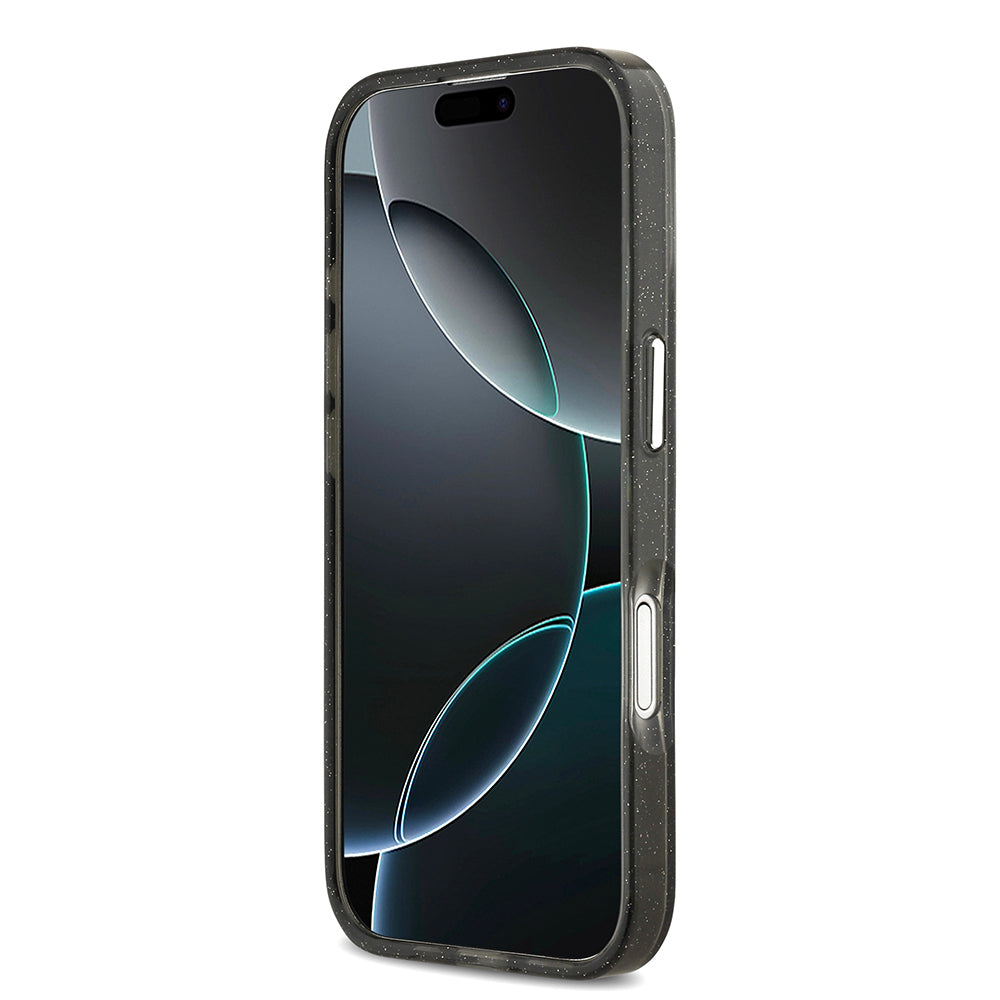 iPhone 17 Kılıf Karl Lagerfeld Orjinal Lisanslı Parlayan Simli Karl & Choupette Sketch Logo Kılıf