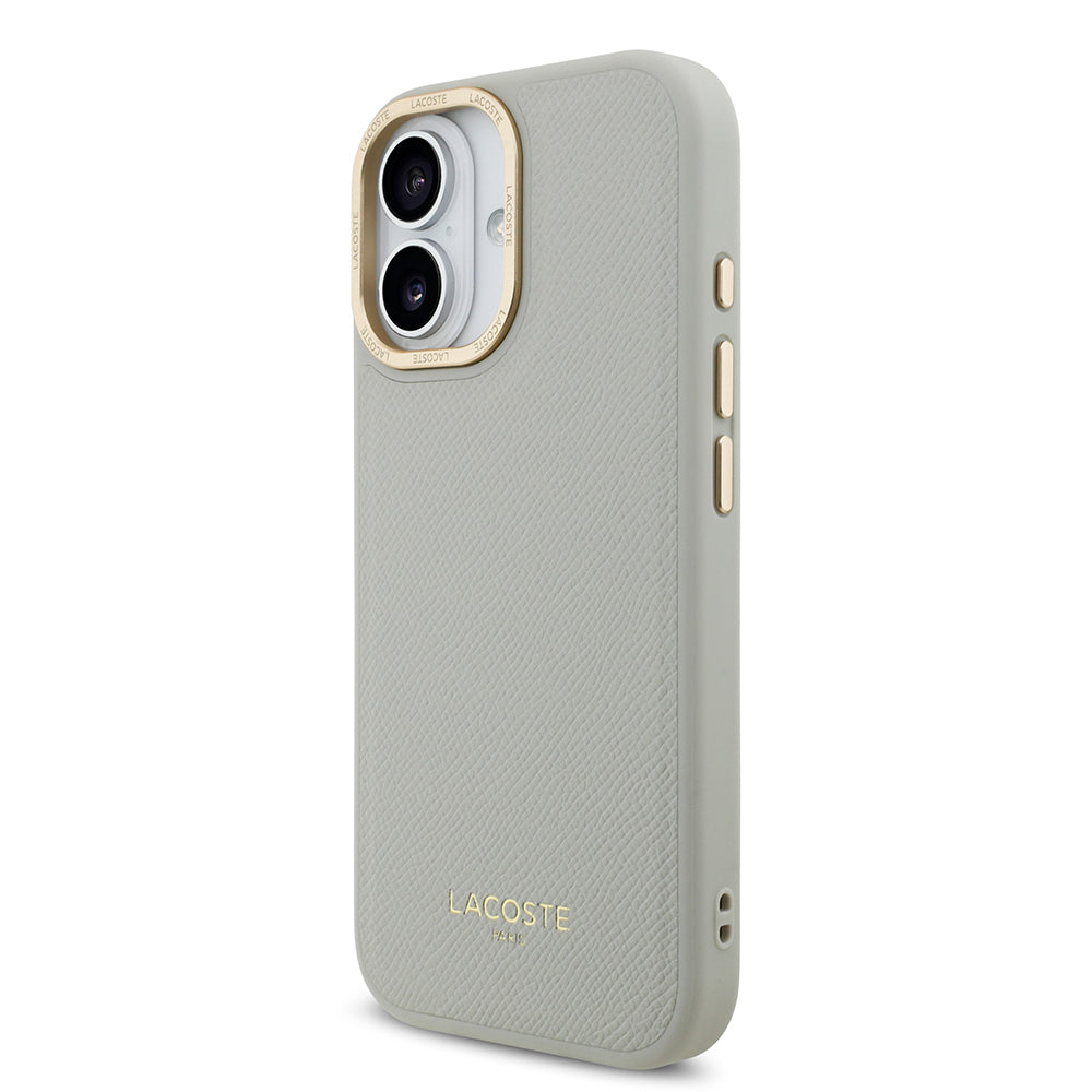 Apple iPhone 17 Kılıf Lacoste Orjinal Lisanslı M-safe Şarj Özellikli Champs Elysees PU Deri Tasarımlı Kapak Siyah