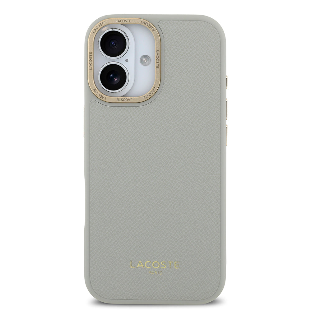 iPhone 17 Kılıf Lacoste Orjinal Lisanslı M-safe Şarj Özellikli Champs Elysees PU Deri Tasarımlı Kılıf