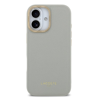 iPhone 17 Kılıf Lacoste Orjinal Lisanslı M-safe Şarj Özellikli Champs Elysees PU Deri Tasarımlı Kılıf