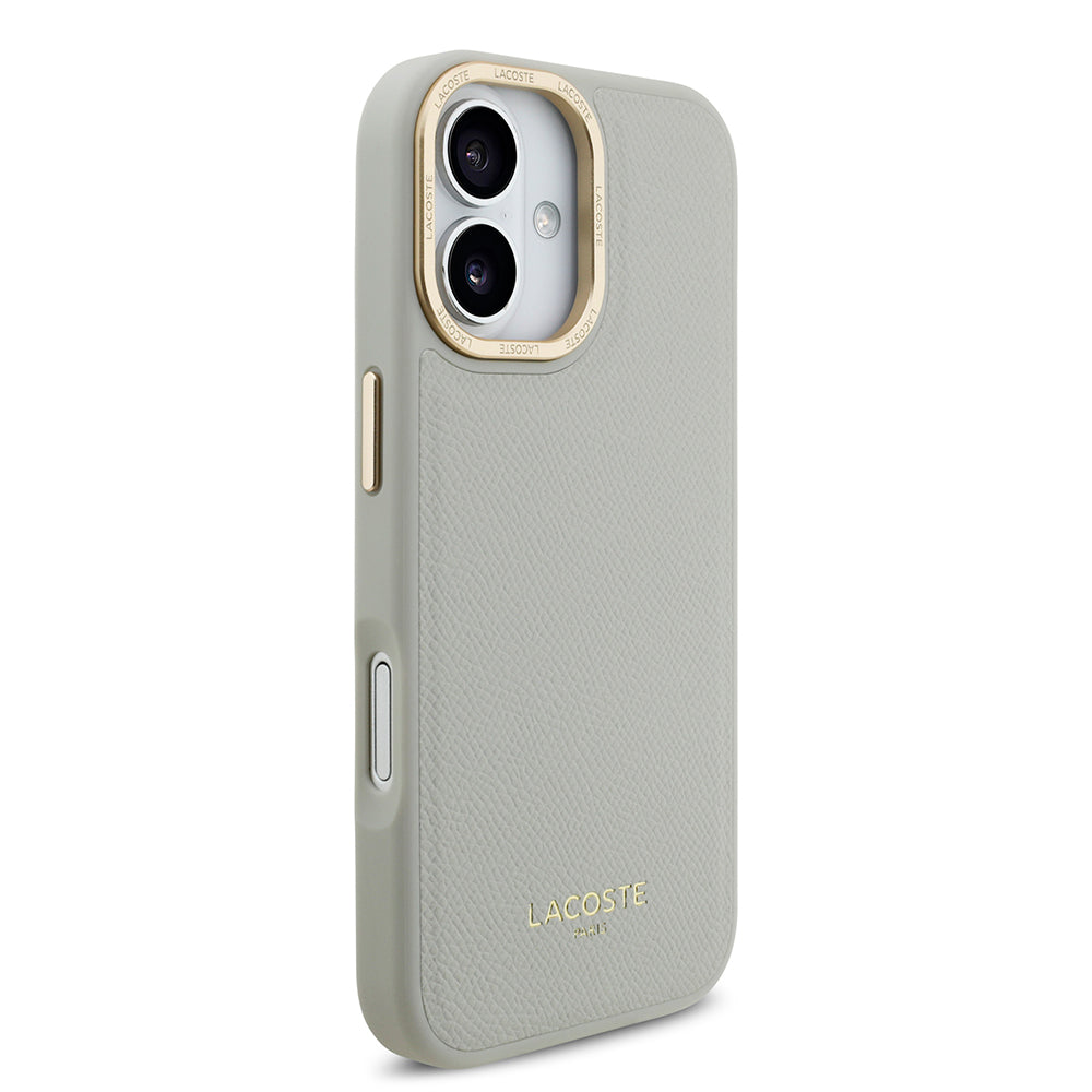 iPhone 17 Kılıf Lacoste Orjinal Lisanslı M-safe Şarj Özellikli Champs Elysees PU Deri Tasarımlı Kılıf