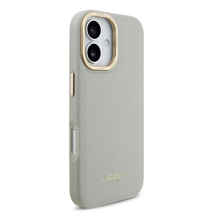 iPhone 17 Kılıf Lacoste Orjinal Lisanslı M-safe Şarj Özellikli Champs Elysees PU Deri Tasarımlı Kılıf