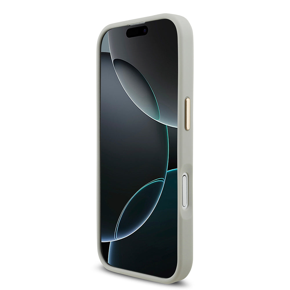 Apple iPhone 17 Kılıf Lacoste Orjinal Lisanslı M-safe Şarj Özellikli Champs Elysees PU Deri Tasarımlı Kapak Gri