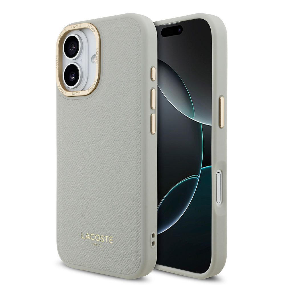 iPhone 17 Kılıf Lacoste Orjinal Lisanslı M-safe Şarj Özellikli Champs Elysees PU Deri Tasarımlı Kılıf