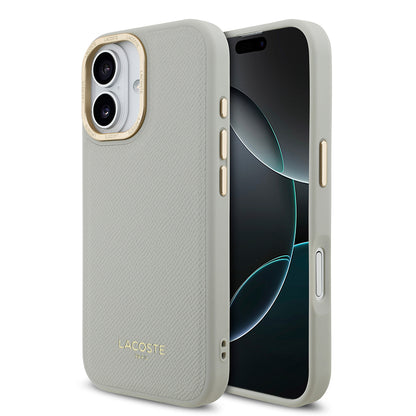 iPhone 17 Kılıf Lacoste Orjinal Lisanslı M-safe Şarj Özellikli Champs Elysees PU Deri Tasarımlı Kılıf