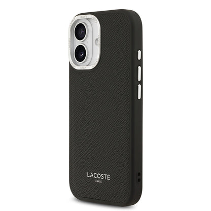 iPhone 17 Kılıf Lacoste Orjinal Lisanslı M-safe Şarj Özellikli Champs Elysees PU Deri Tasarımlı Kılıf