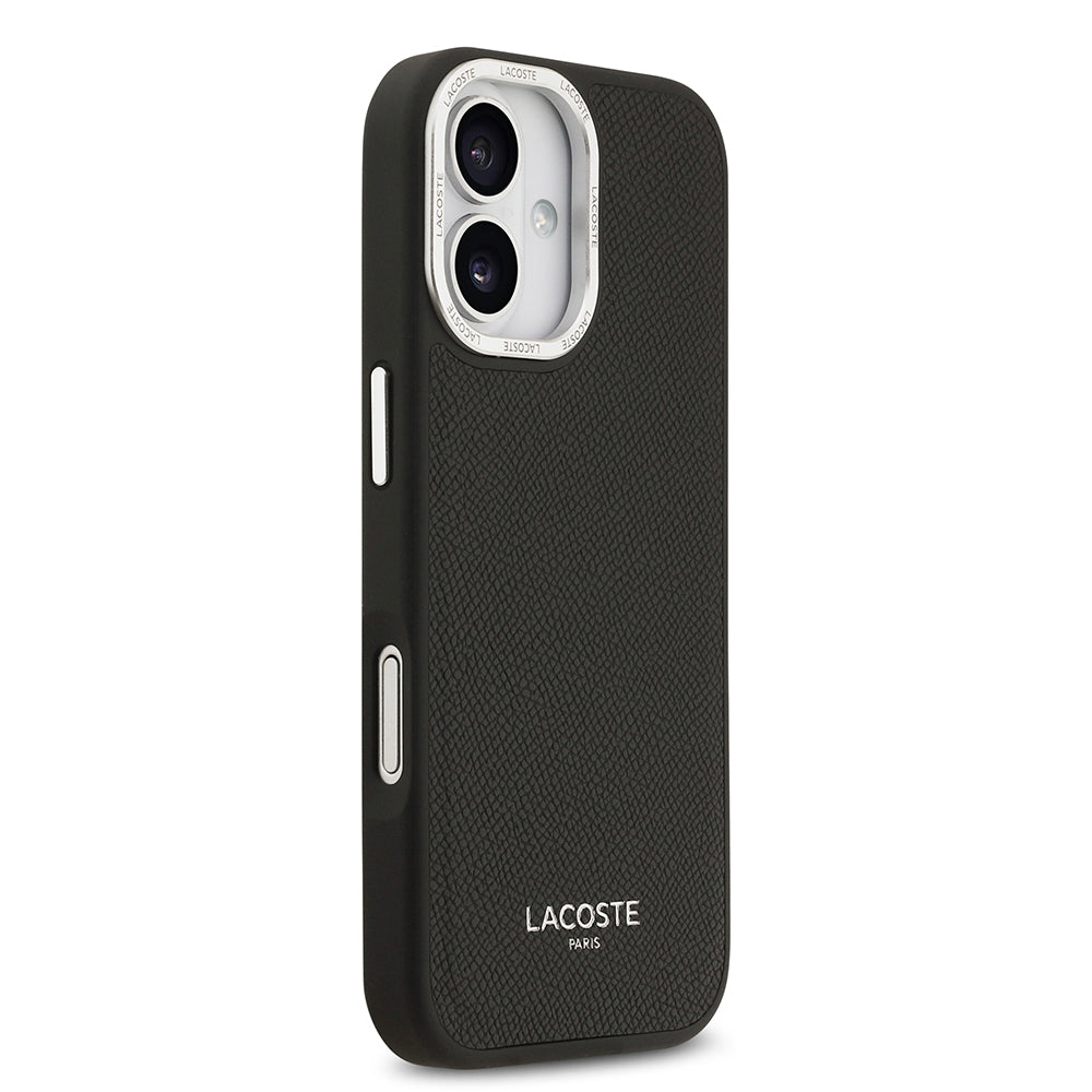 iPhone 17 Kılıf Lacoste Orjinal Lisanslı M-safe Şarj Özellikli Champs Elysees PU Deri Tasarımlı Kılıf