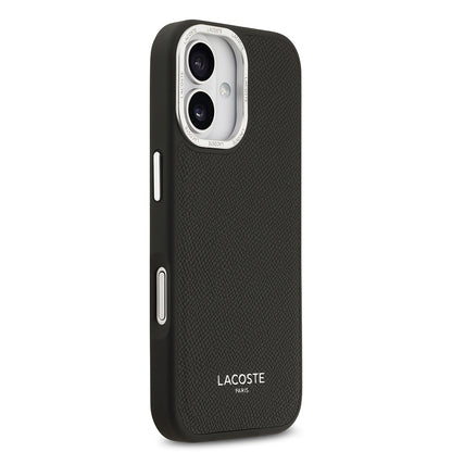 iPhone 17 Kılıf Lacoste Orjinal Lisanslı M-safe Şarj Özellikli Champs Elysees PU Deri Tasarımlı Kılıf