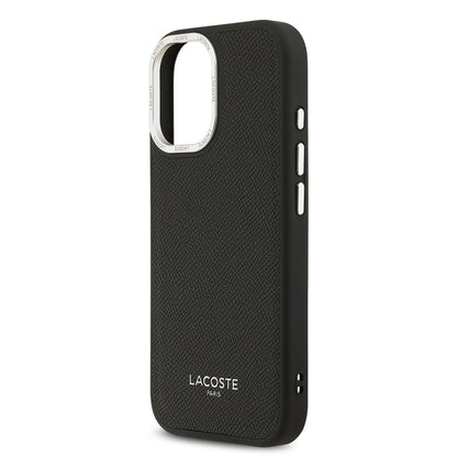 iPhone 17 Kılıf Lacoste Orjinal Lisanslı M-safe Şarj Özellikli Champs Elysees PU Deri Tasarımlı Kılıf