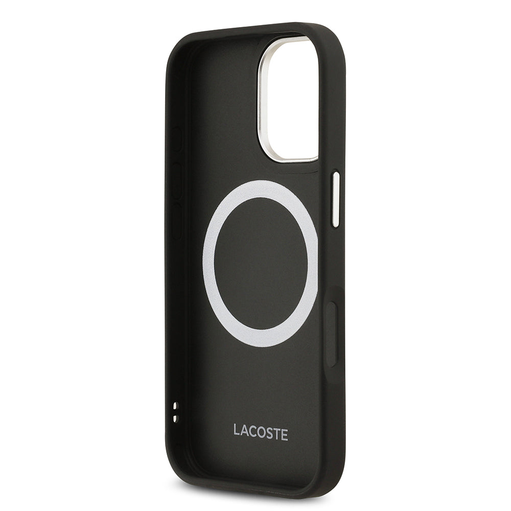 iPhone 17 Kılıf Lacoste Orjinal Lisanslı M-safe Şarj Özellikli Champs Elysees PU Deri Tasarımlı Kılıf