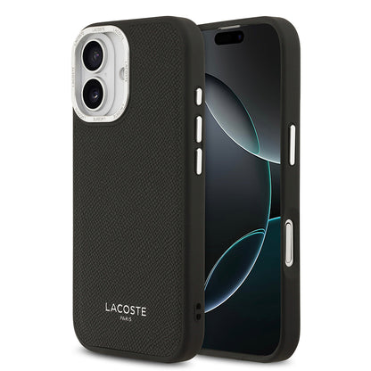 iPhone 17 Kılıf Lacoste Orjinal Lisanslı M-safe Şarj Özellikli Champs Elysees PU Deri Tasarımlı Kılıf