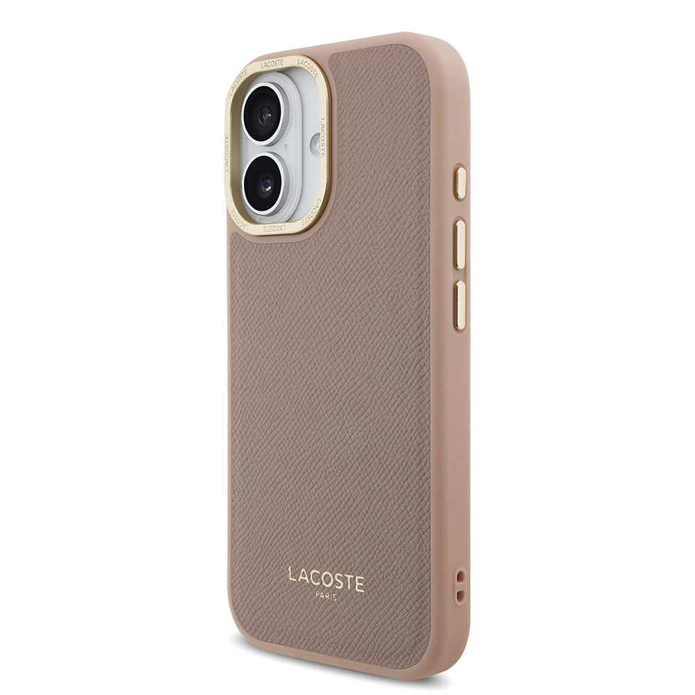iPhone 17 Kılıf Lacoste Orjinal Lisanslı M-safe Şarj Özellikli Champs Elysees PU Deri Tasarımlı Kılıf
