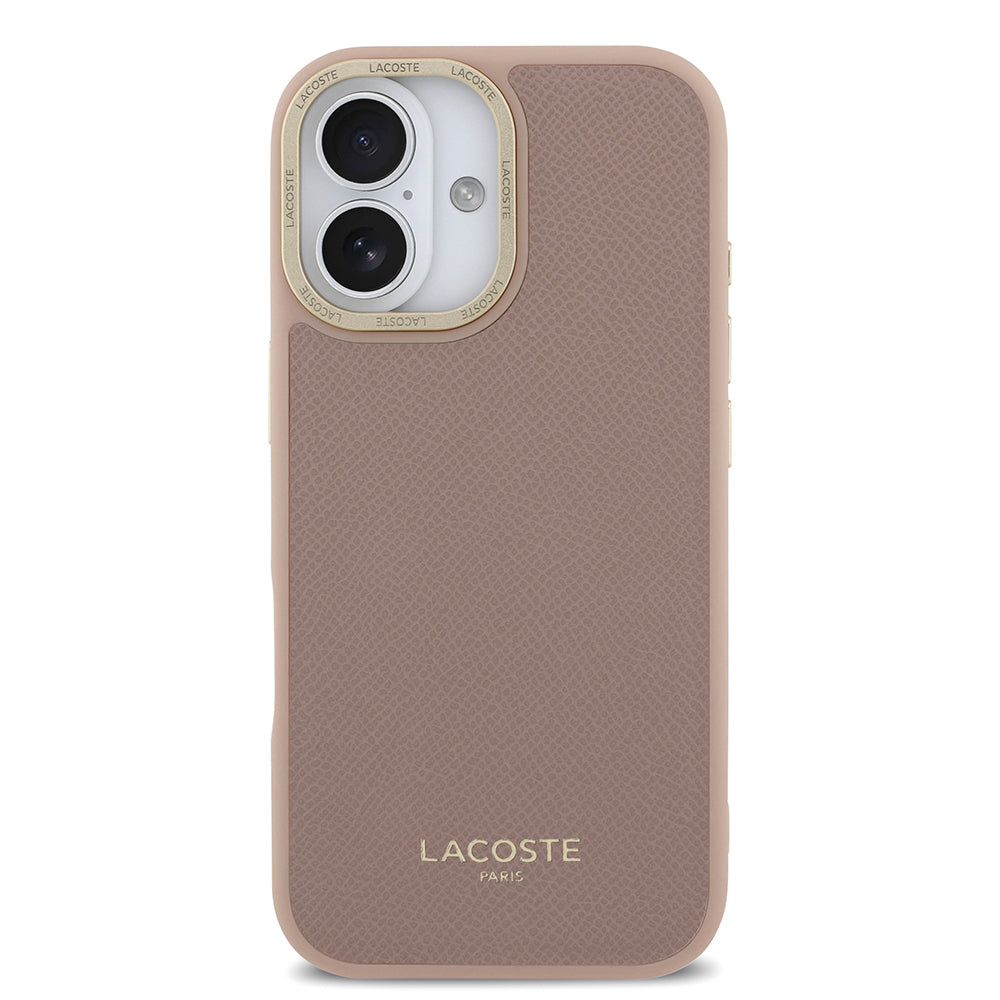 iPhone 17 Kılıf Lacoste Orjinal Lisanslı M-safe Şarj Özellikli Champs Elysees PU Deri Tasarımlı Kılıf
