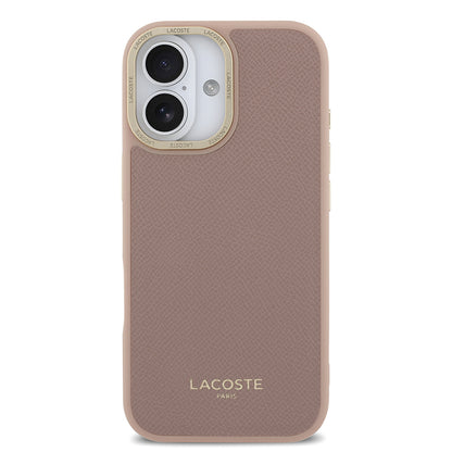 iPhone 17 Kılıf Lacoste Orjinal Lisanslı M-safe Şarj Özellikli Champs Elysees PU Deri Tasarımlı Kılıf