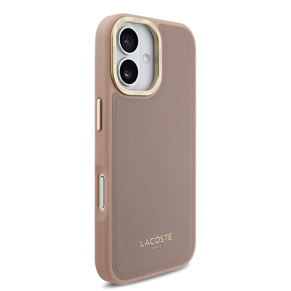 iPhone 17 Kılıf Lacoste Orjinal Lisanslı M-safe Şarj Özellikli Champs Elysees PU Deri Tasarımlı Kılıf