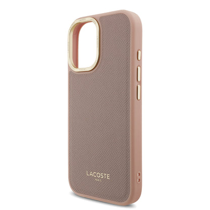 iPhone 17 Kılıf Lacoste Orjinal Lisanslı M-safe Şarj Özellikli Champs Elysees PU Deri Tasarımlı Kılıf