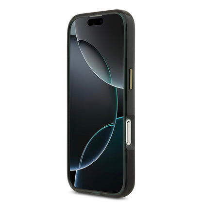 iPhone 17 Kılıf Lacoste Orjinal Lisanslı M-safe Şarj Özellikli Gold Timsah Logolu Buzlu Kılıf