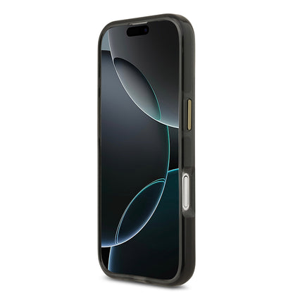 iPhone 17 Kılıf Lacoste Orjinal Lisanslı M-safe Şarj Özellikli Gold Timsah Logolu Buzlu Kılıf