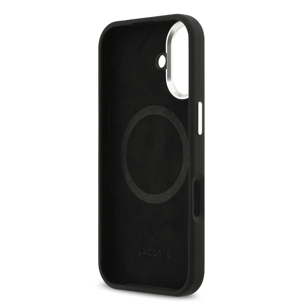 iPhone 17 Kılıf Lacoste Orjinal Lisanslı M-safe Şarj Özellikli İkonik Logolu Metal Kamera Çerçeveli Silikon Kılıf