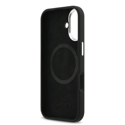 iPhone 17 Kılıf Lacoste Orjinal Lisanslı M-safe Şarj Özellikli İkonik Logolu Metal Kamera Çerçeveli Silikon Kılıf