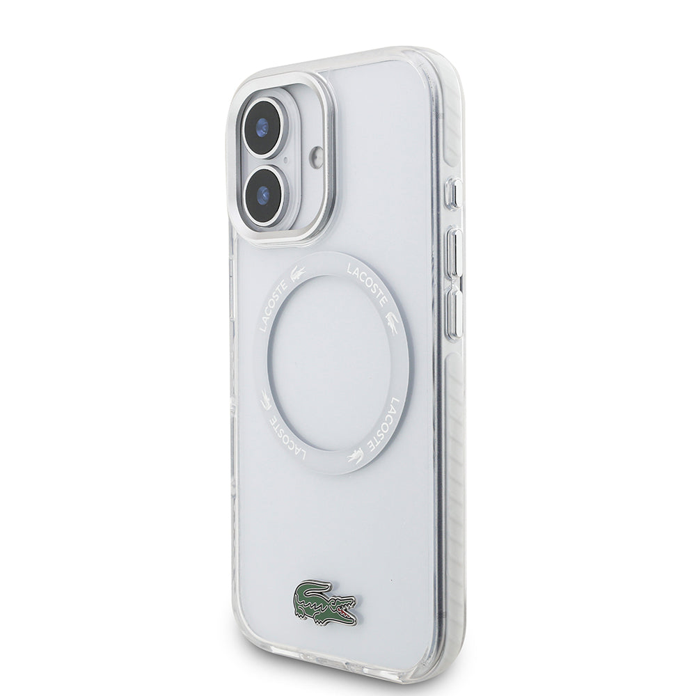 iPhone 17 Kılıf Lacoste Orjinal Lisanslı M-safe Şarj Özellikli İkonik Timsah Logolu Buzlu Kılıf