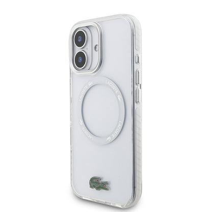 iPhone 17 Kılıf Lacoste Orjinal Lisanslı M-safe Şarj Özellikli İkonik Timsah Logolu Buzlu Kılıf