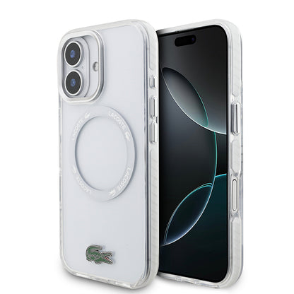 iPhone 17 Kılıf Lacoste Orjinal Lisanslı M-safe Şarj Özellikli İkonik Timsah Logolu Buzlu Kılıf