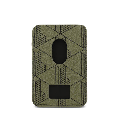 iPhone 17 Kılıf Lacoste Orjinal Lisanslı M-safe Şarj Özellikli PU Deri Tasarımlı Kartlıklı Karışık Monogram Desenli Kılıf