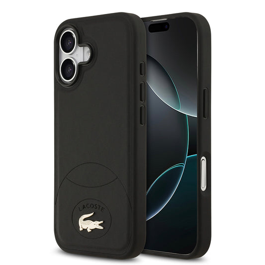 iPhone 17 Kılıf Lacoste Orjinal Lisanslı M-safe Şarj Özellikli PU Deri Tasarımlı Metal Logolu Kılıf